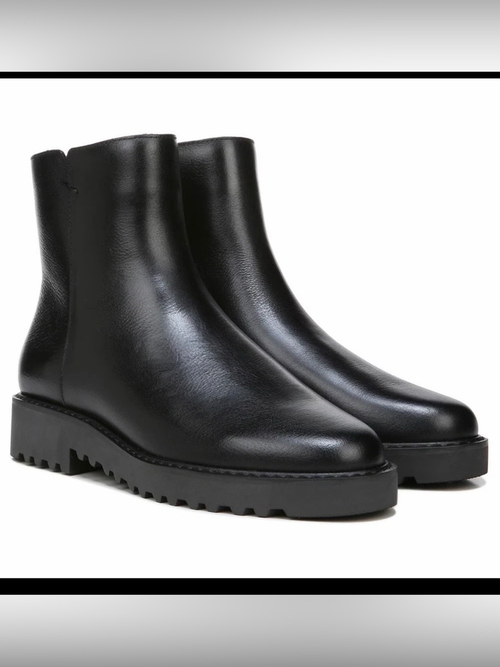 Franco Sarto Women’s Cassie Zip Ankle Boots Black Leather Size 8 M US